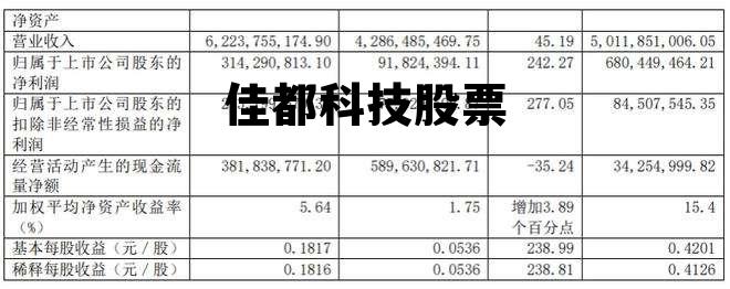 关于佳都科技股票的信息