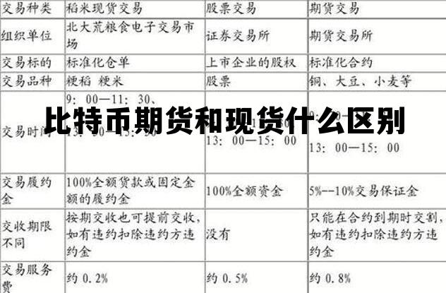 比特币期货和现货什么区别 比特币期货和现货什么区别图片