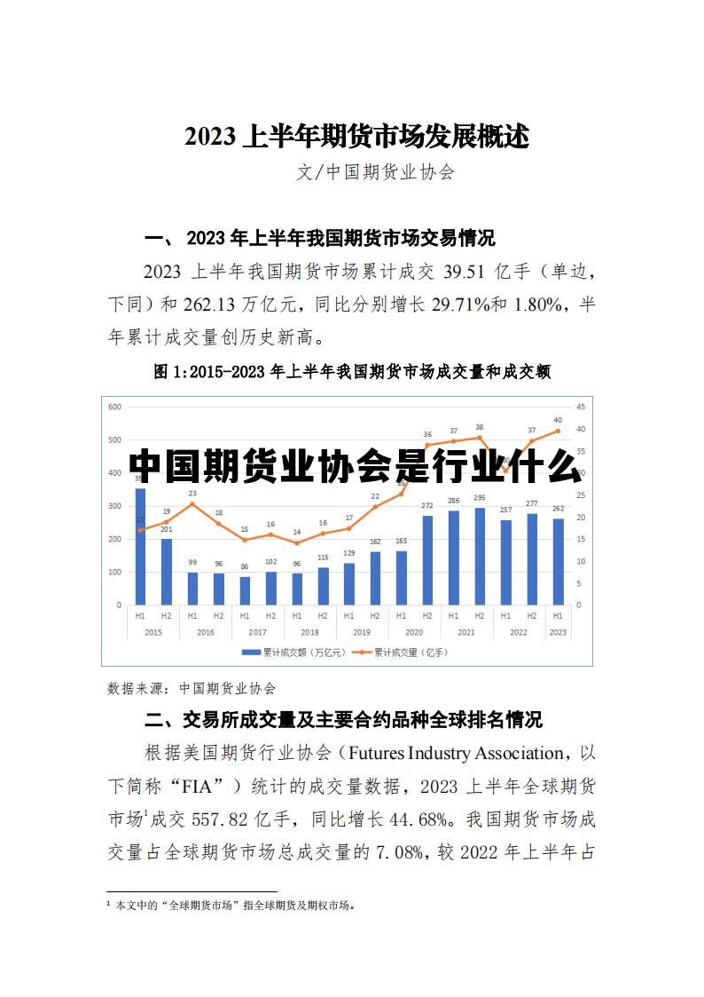 关于中国期货业协会是行业什么的信息