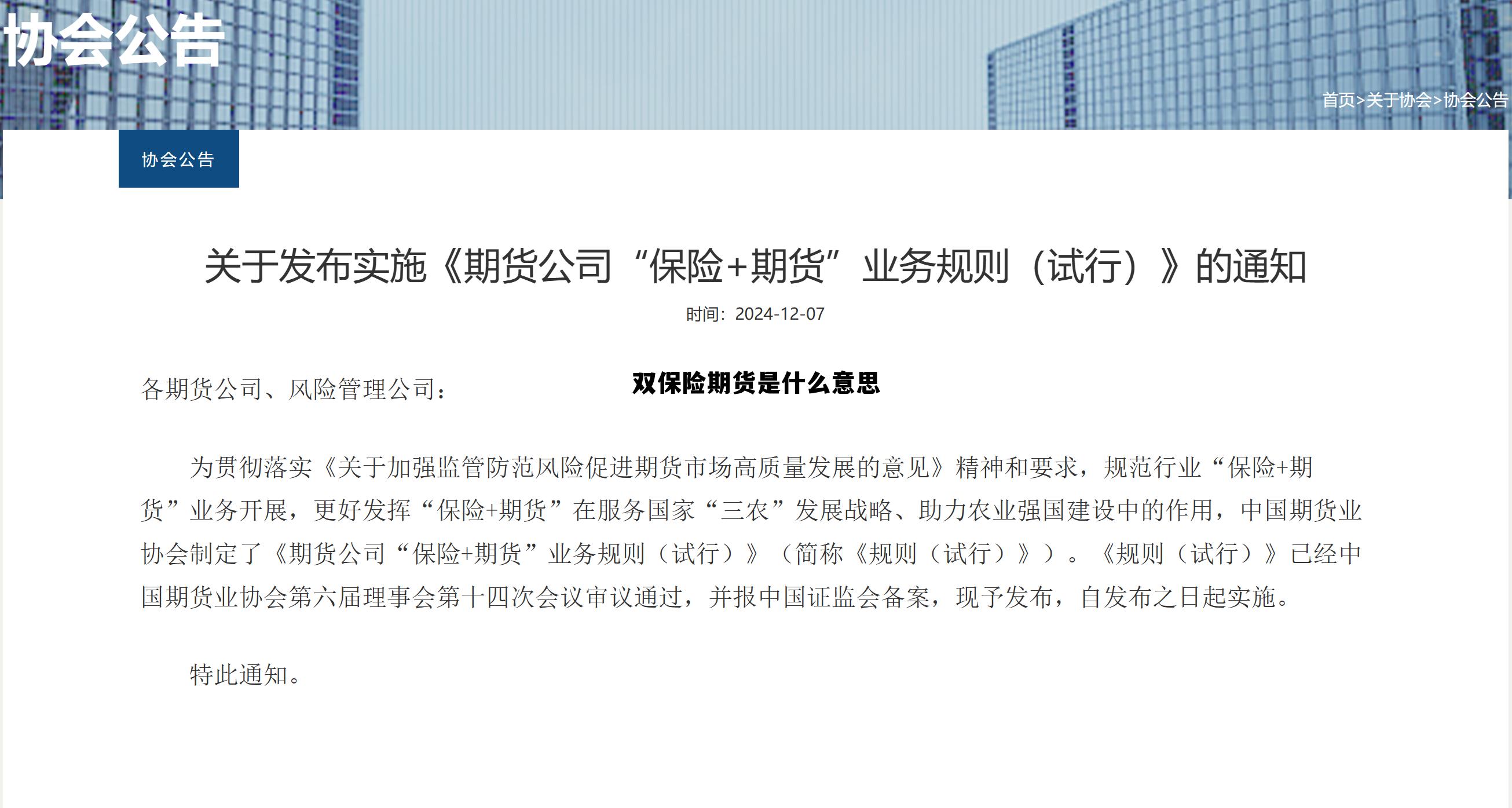 双保险期货是什么意思 双保险期货是什么意思啊