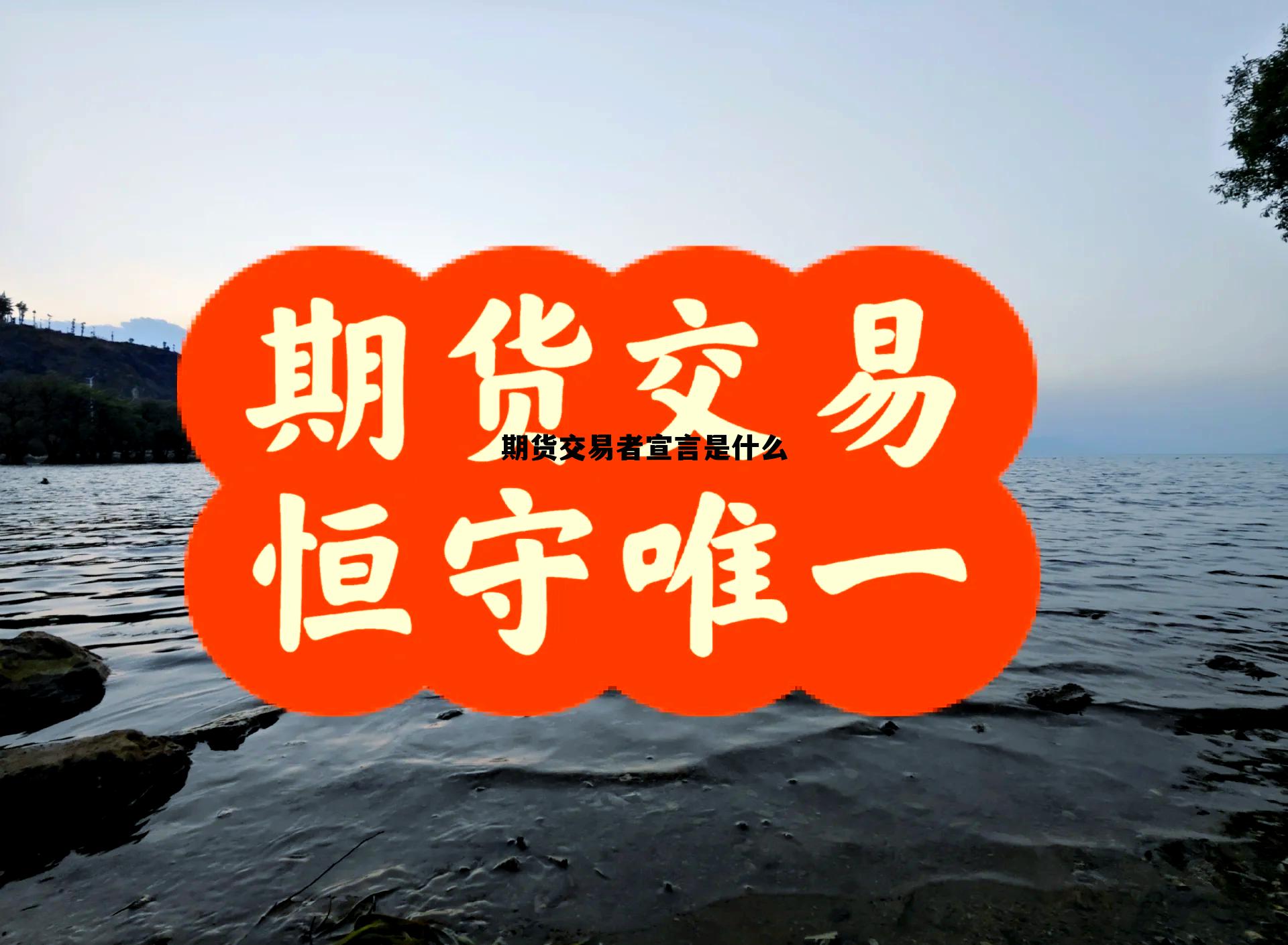 期货交易者宣言是什么 期货交易者宣言是什么内容