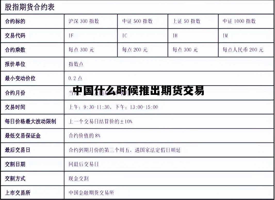 中国什么时候推出期货交易 中国什么时候推出期货交易制度